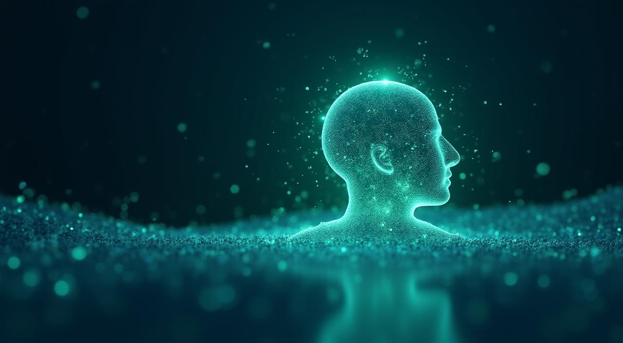 データの歪みとAIの判断を象徴する抽象的なビジュアル